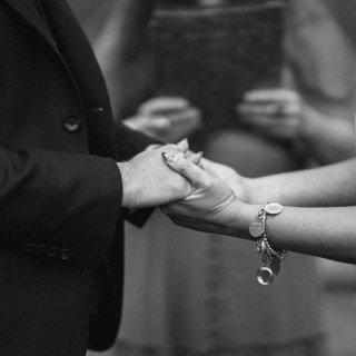 Ceremony: bracelet, bride, groom, catch, couple, hand