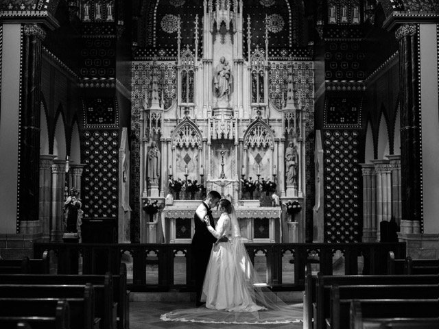 The Couple: altar, bride, groom, cathedral, chapel, church