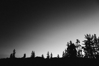 The Couple: profile, hill, hillside, horizon, moon, night