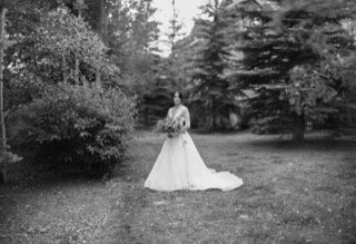 The Couple: bouquet, wedding dress, bride, catch, dress, gown