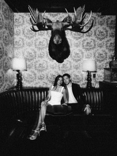 The Couple: antler, bride, lamp, couch, couple, moose