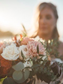 The Couple: bouquet, bride, catch, flower, rose, wedding