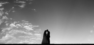 The Couple: bride, groom, cloud, cloudy, profile, couple
