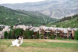 The Couple: wedding dress, bride, groom, couple, dress, field