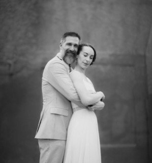 The Couple: arm, bride, groom, couple, dress, hug