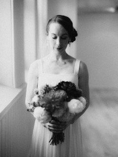 The Couple: bouquet, wedding dress, bride, catch, dress, flower