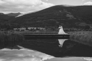 The Couple: boat, wedding dress, bride, groom, couple, dress