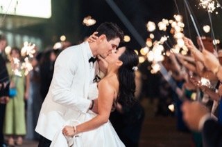 The Couple: bride, groom, couple, dance, firework, forehead