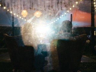 The Couple: canopy, chair, couple, curtain, table, dinning table