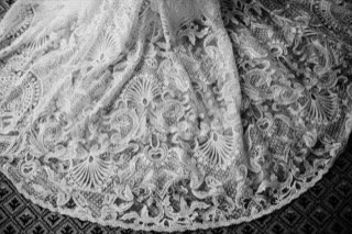 Details and Moments: wedding dress, dress, floor, lace, lace dress, pillow