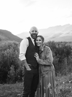 Family and Loved Ones: couple, dress, field, hillside, hug, mountain