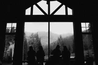 Getting Ready: building, profile, mountain, room, stand, window