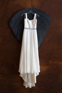 Getting Ready: attach, wedding dress, dress, garment, hang, hanger