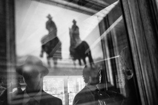 Getting Ready: reflection, shop window, stand, walk, window