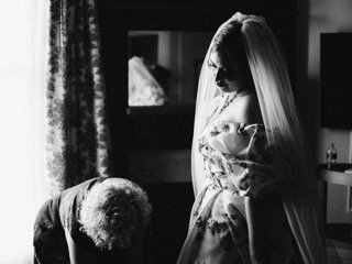 Getting Ready: baby, bend, wedding dress, bride, doll, dress