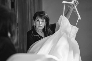 Getting Ready: adjust, wedding dress, bride, catch, dress, garment