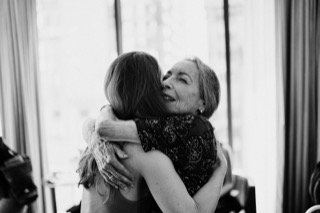 Getting Ready: arm, catch, daughter, grandmother, hug, laugh
